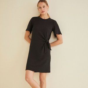 Amour Vert "Shayda" Luxe Fleece Dress in Black XS